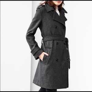 Gray Wool Trench Coat
